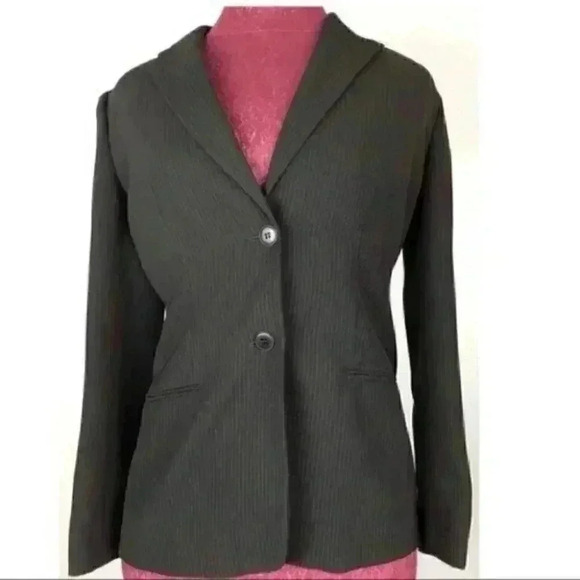 Ann Taylor Loft Blazer sz 0 PinStripes Two Button - Picture 2 of 9